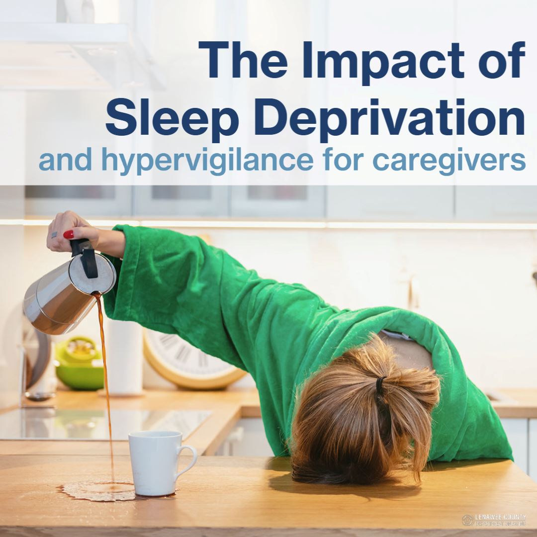 The impact of sleep deprivation and hypervigilance for caregivers, woman puring coffee and missing c