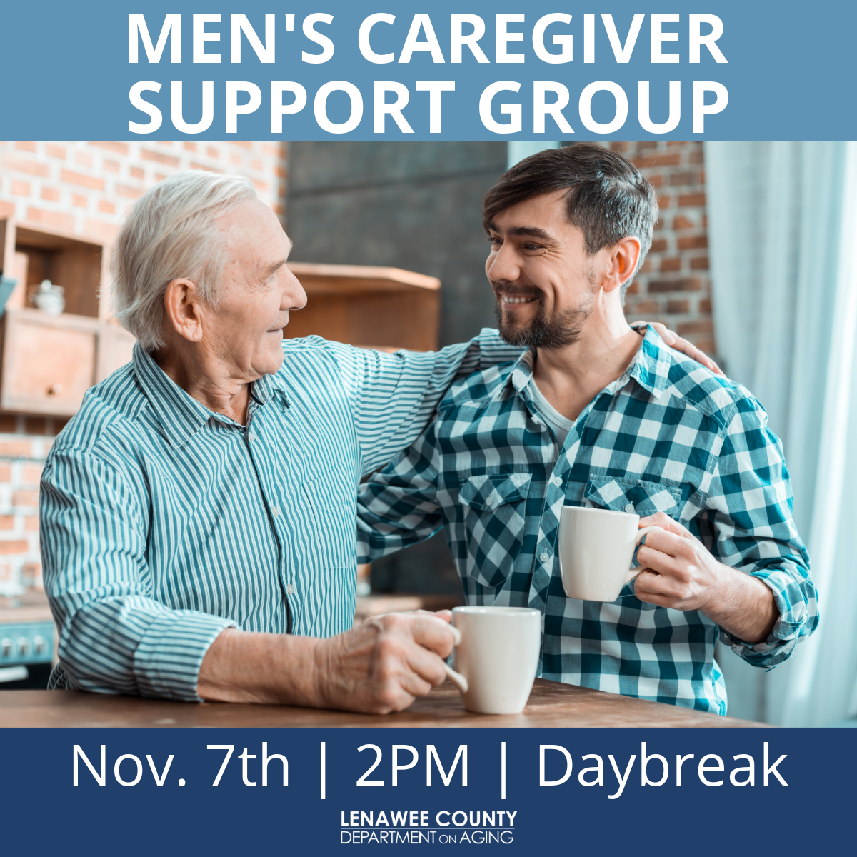 Men's Support Group Nov. 7, 2pm, Daybreak