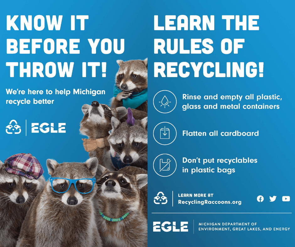 EGLE Recycling raccoons 