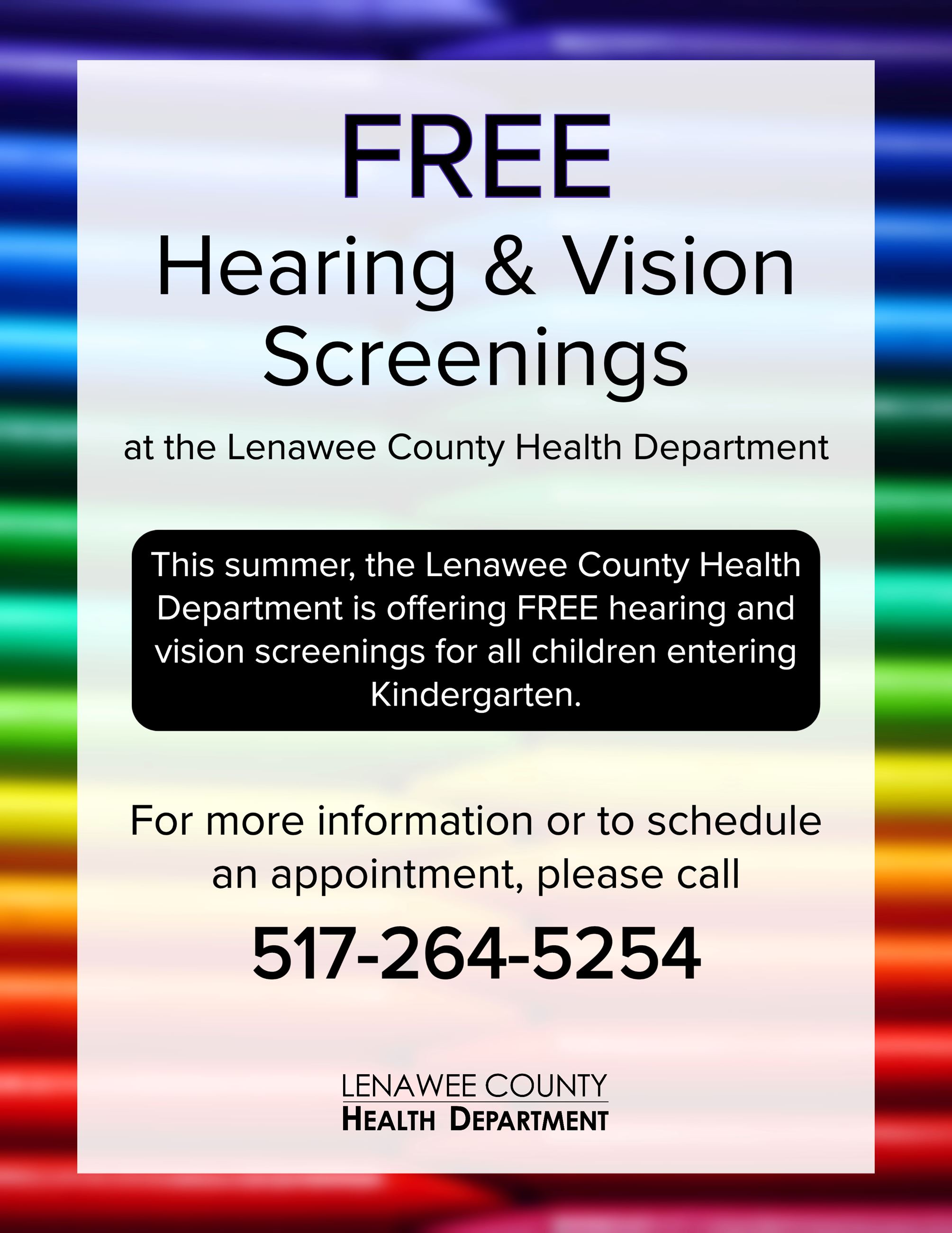 Free Hearing and Vision Screening for Children Entering Kindergarten