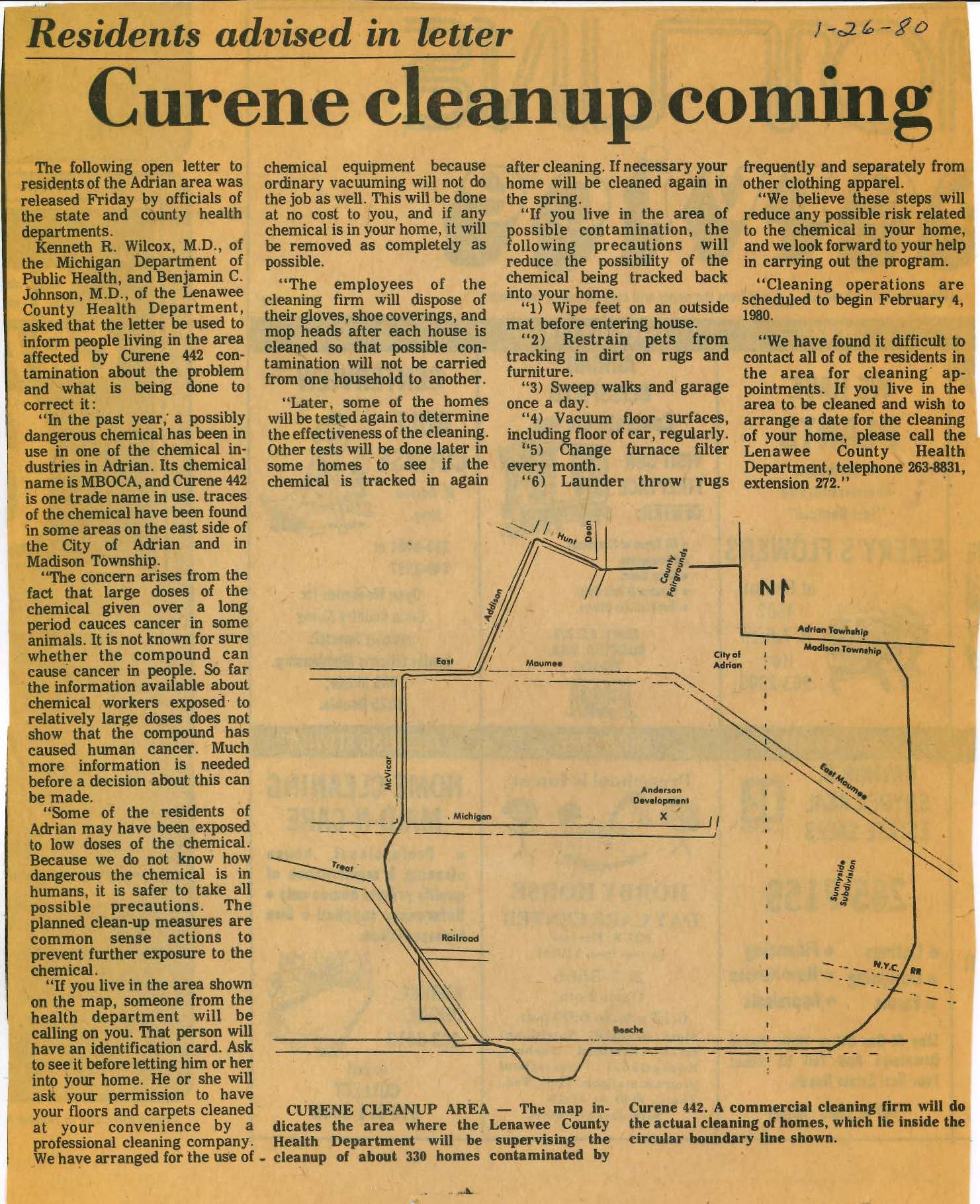 Curence cleanup 1980