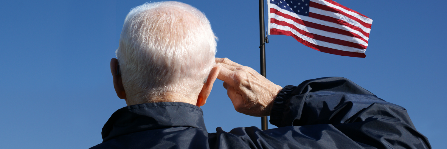 veteran saluting flag