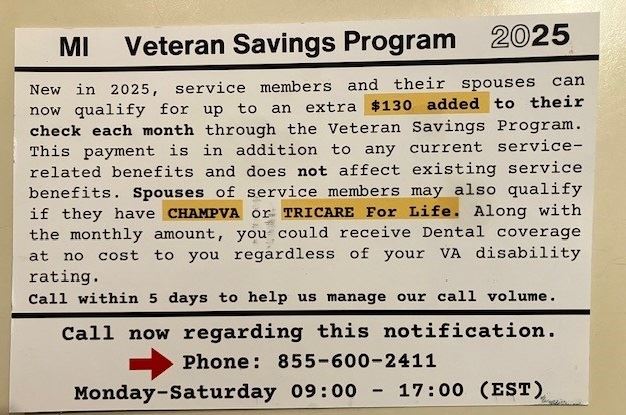 Veteran Postcard Scam Alert